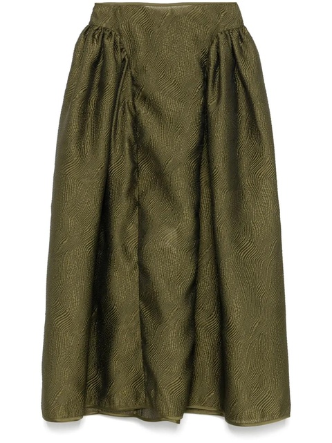 Cecilie Bahnsen textured midi skirt - Green - zdjęcie produktu nr 1