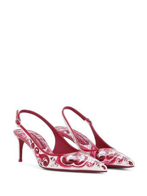 Dolce & Gabbana Majolica-print slingback pumps - Pink - zdjęcie produktu nr 1