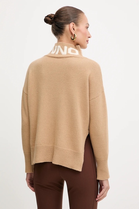 Ermanno Scervino sweter wełniany damski kolor beżowy z golfem 57TM027EO1 - zdjęcie produktu nr 2