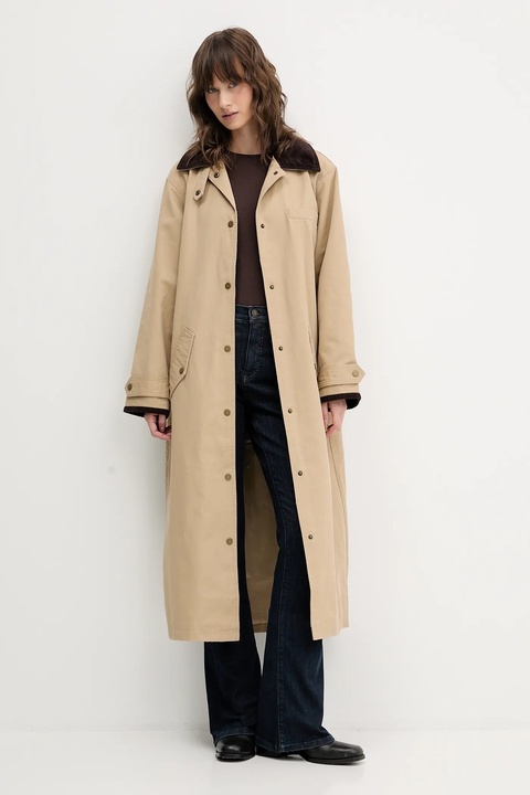 Abercrombie & Fitch płaszcz kolor beżowy KI144-5303-415 - zdjęcie produktu nr 1