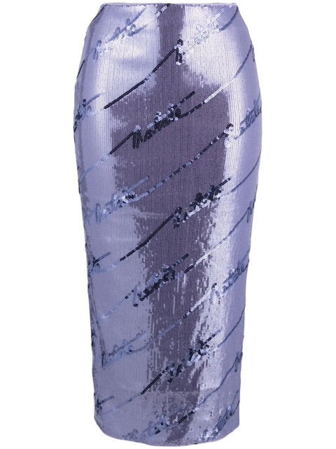 ROTATE BIRGER CHRISTENSEN sequinned midi skirt - Purple - zdjęcie produktu nr 1