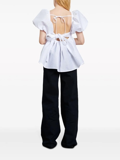 Cecilie Bahnsen Alma matelassé-effect blouse - White - zdjęcie produktu nr 2