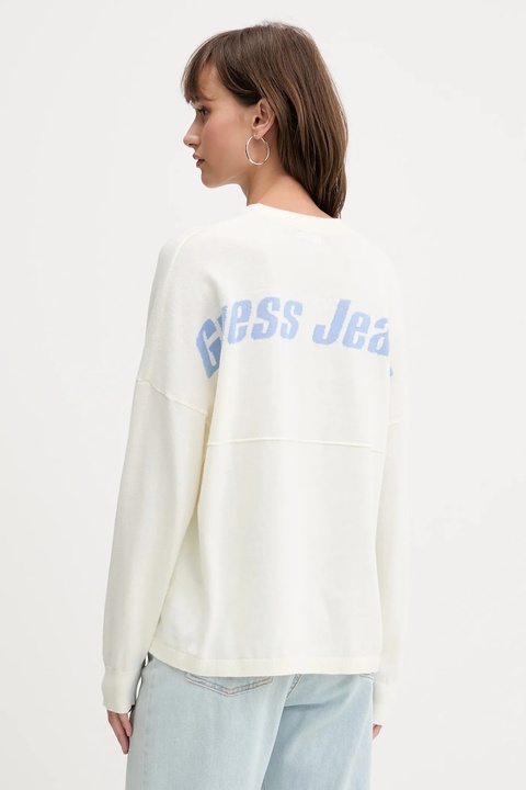 Guess Jeans sweter bawełniany damski kolor beżowy lekki W5YR34 Z3HM1 - zdjęcie produktu nr 2