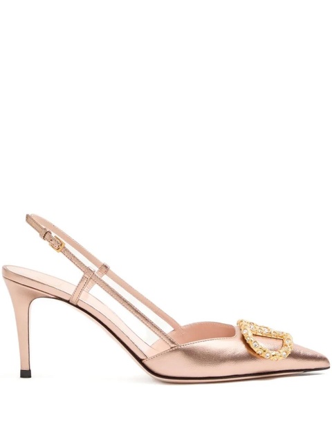 Valentino Garavani 80mm VLogo Signature slingback pumps - Pink - zdjęcie produktu nr 1