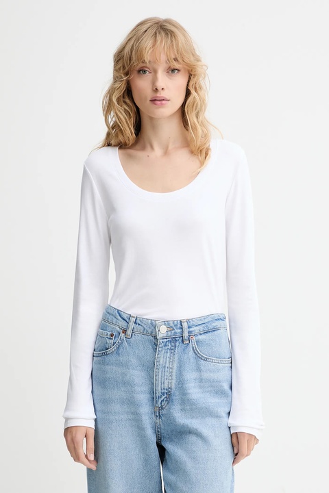 Calvin Klein longsleeve bawełniany kolor biały LV044D228G - zdjęcie produktu nr 1