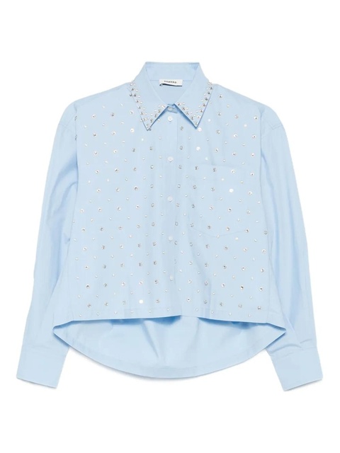 SANDRO embellished cotton shirt - Blue - zdjęcie produktu nr 1