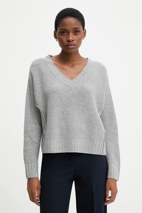 United Colors of Benetton sweter z dodatkiem wełny damski kolor szary 126WD402Z - zdjęcie produktu nr 1