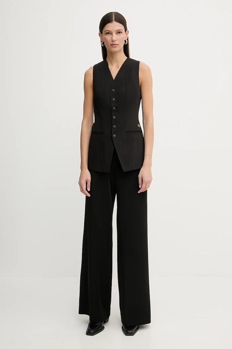 G-Star kamizelka z domieszką wełny 0 kolor czarny jednorzędowa D27756.E068 - zdjęcie produktu nr 2