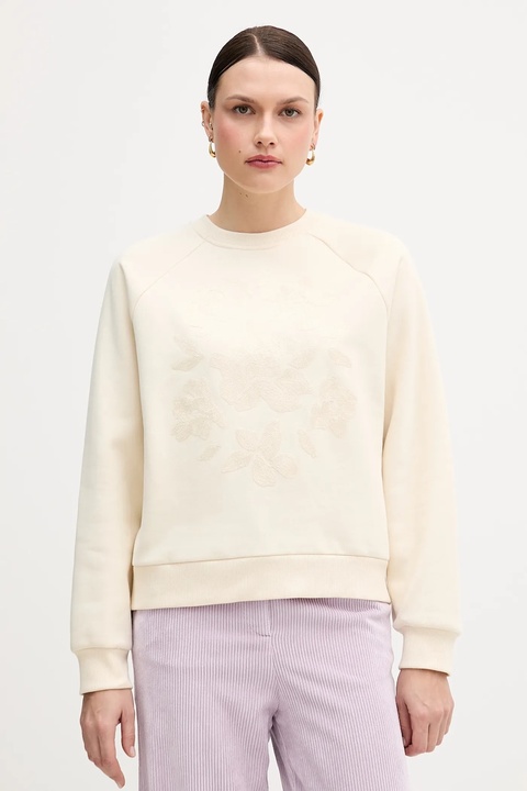 United Colors of Benetton bluza damska kolor beżowy z aplikacją 3MTZD10B6 - zdjęcie produktu nr 1