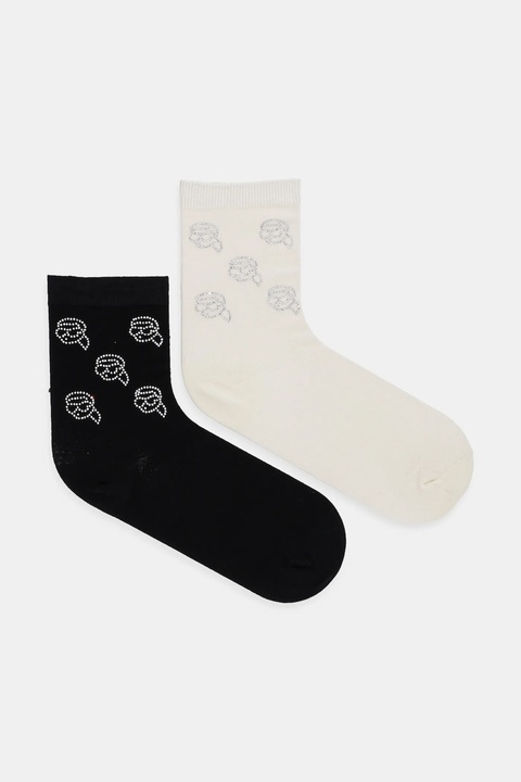 Karl Lagerfeld skarpetki 2-pack damskie kolor czarny A1W47103 - zdjęcie produktu nr 1