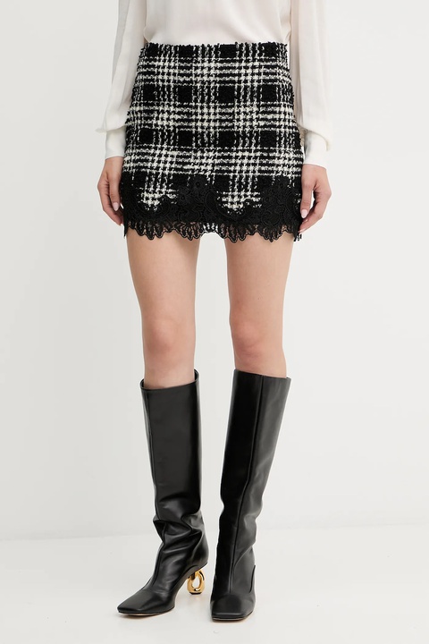 Twinset spódnica z wełną kolor czarny mini rozkloszowana 252TT2112 - zdjęcie produktu nr 1