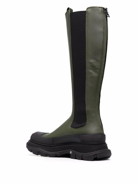 Alexander McQueen Tread Slick leather mid-calf boots - Green - zdjęcie produktu nr 2