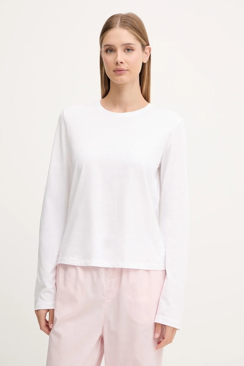 Calvin Klein Underwear piżama bawełniana damska kolor biały bawełniana LV00QS7575 - zdjęcie produktu nr 2