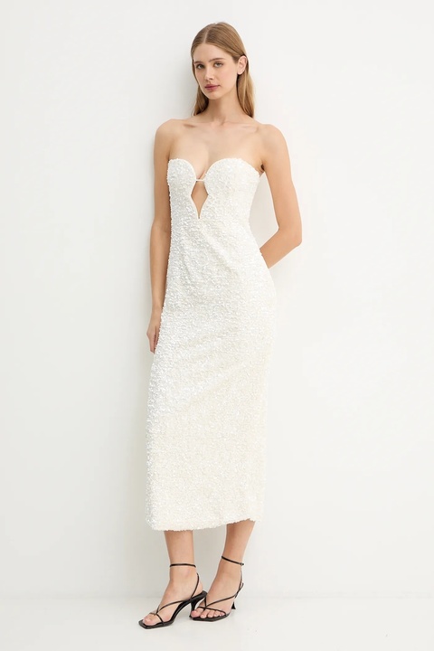 Bardot sukienka kolor beżowy mini prosta 59946DB - zdjęcie produktu nr 2