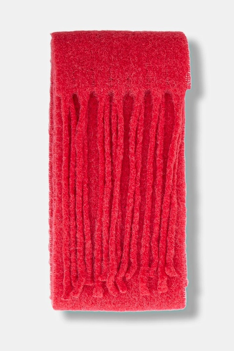 Patou szalik z dodatkiem wełny damski kolor czerwony gładki AC1170238 - zdjęcie produktu nr 2