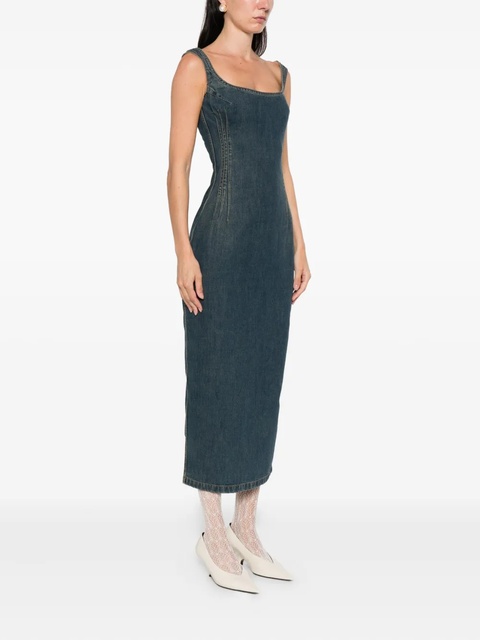 Magda Butrym square-neck denim dress - Blue - zdjęcie produktu nr 2