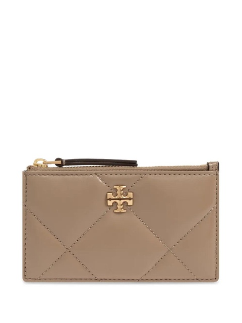 Tory Burch Kira diamond-quilted zipped card holder - Neutrals - zdjęcie produktu nr 1
