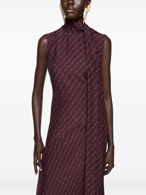 Acne Studios asymmetric fringed-scarf dress - Red - zdjęcie produktu nr 2