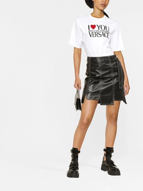 Versace slogan-print cotton T-shirt - White - zdjęcie produktu nr 2