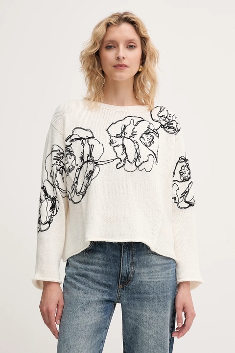 MAX&Co. sweter z domieszką wełny damski kolor beżowy 2526366012200 - zdjęcie produktu nr 1