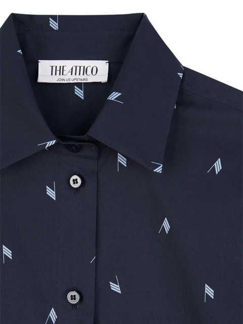 The Attico flag-print asymmetric shirt - Blue - zdjęcie produktu nr 2