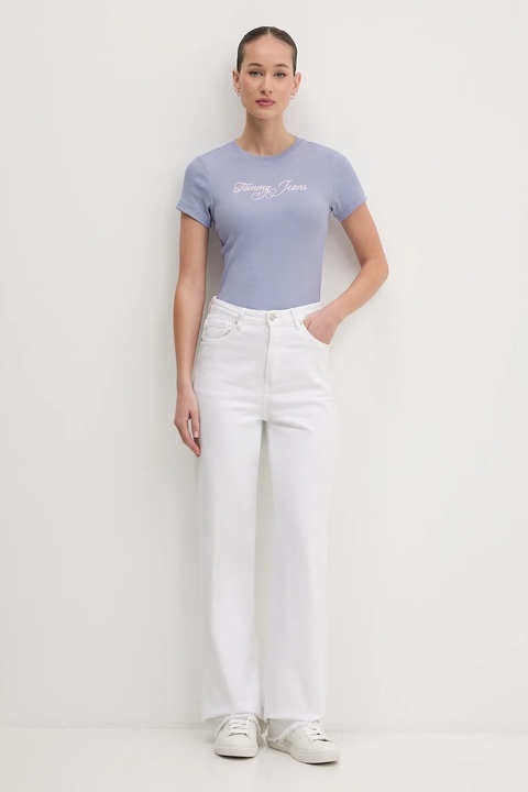Tommy Jeans t-shirt damski kolor niebieski DW0DW21838 - zdjęcie produktu nr 1