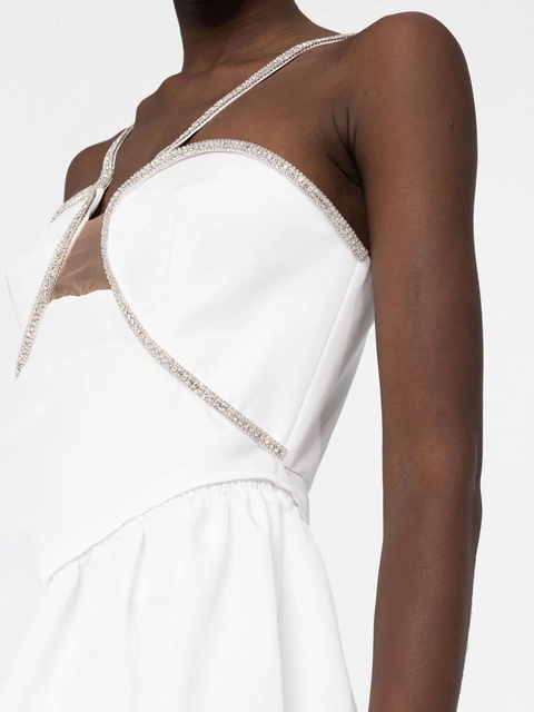 Self-Portrait crystal-embellished cut-out minidress - White - zdjęcie produktu nr 2