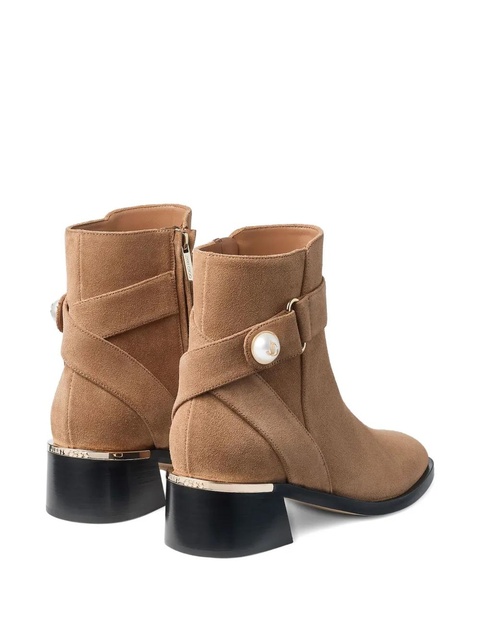 Jimmy Choo 50mm Noor embellished buckle boots - Neutrals - zdjęcie produktu nr 2