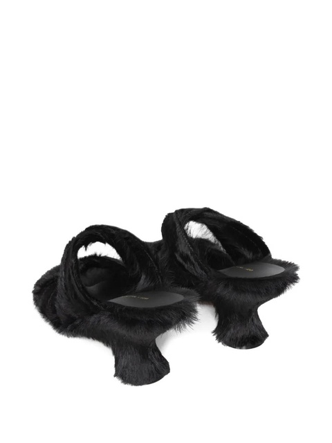 DRIES VAN NOTEN 75mm pony-hair sculpted-heel sandals - Black - zdjęcie produktu nr 2