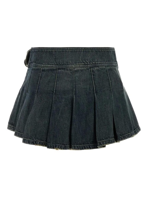 Balenciaga pleated denim mini skirt - Blue - zdjęcie produktu nr 2