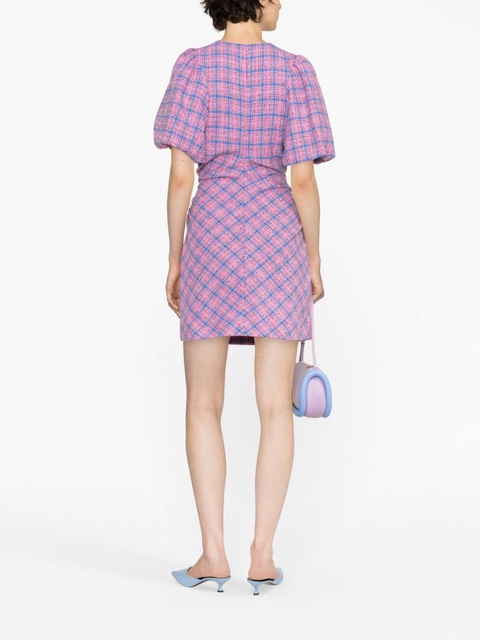 GANNI check-pattern minidress - Pink - zdjęcie produktu nr 2