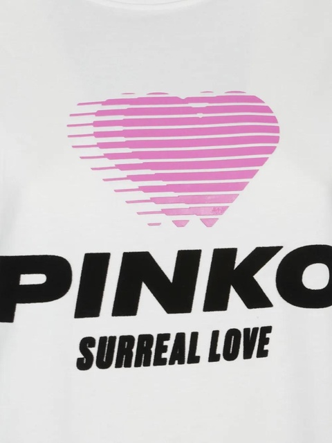 PINKO heart-logo cotton T-shirt - White - zdjęcie produktu nr 2