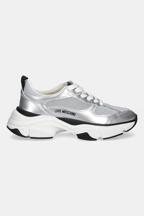 Love Moschino sneakersy damskie kolor srebrny JA15246G1NIQE90A - zdjęcie produktu nr 1