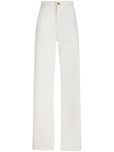 ETRO Pegaso-embroidered wide-leg jeans - White - zdjęcie produktu nr 1