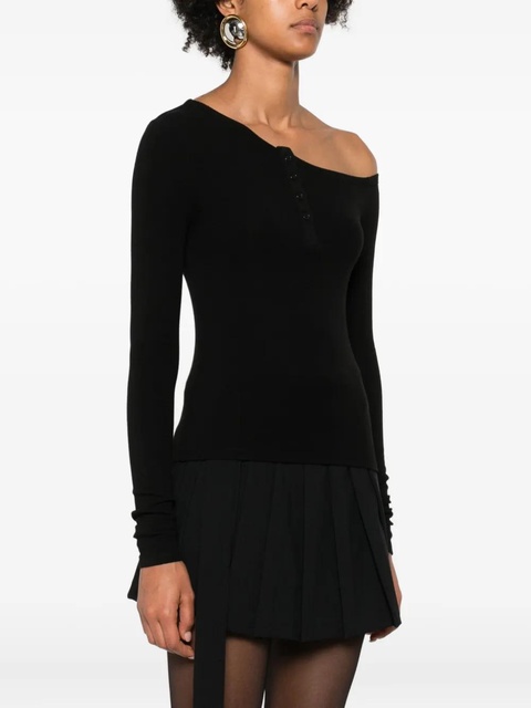 Eleh one-shoulder button top - Black - zdjęcie produktu nr 1
