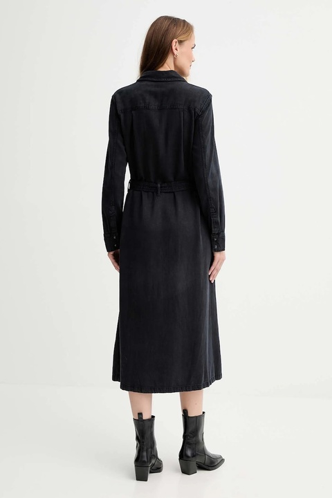 Levi's sukienka jeansowa kolor czarny midi rozkloszowana 004H3 - zdjęcie produktu nr 2