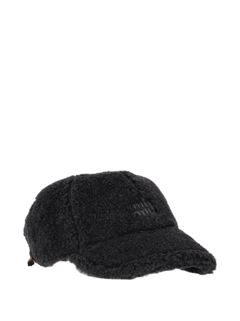 Miu Miu fleece baseball cap - Black - zdjęcie produktu nr 2