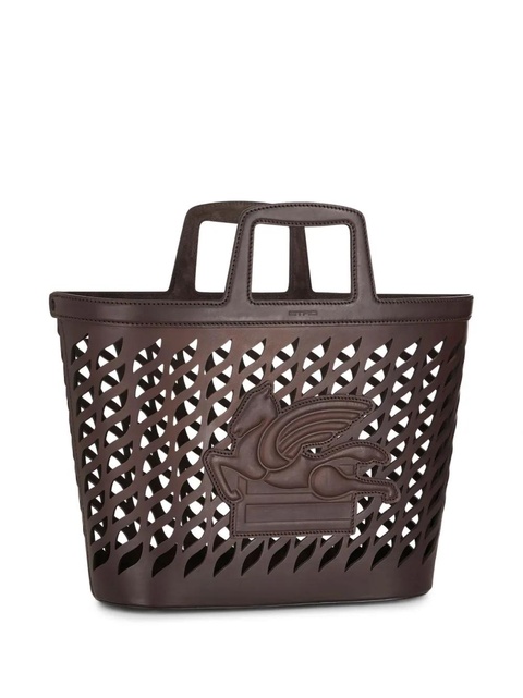 ETRO Pegaso-motif laser-cut tote - Brown - zdjęcie produktu nr 2