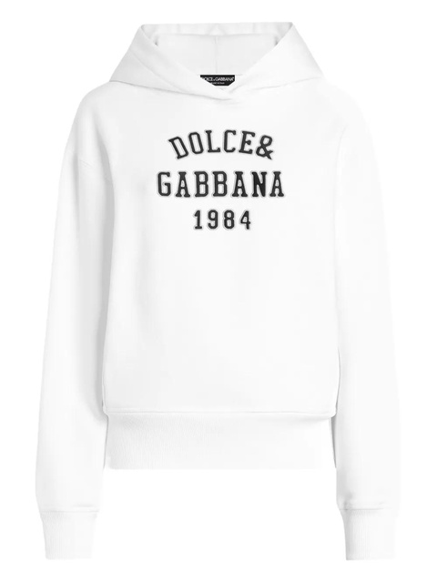 Dolce & Gabbana logo-embroidered hoodie - White - zdjęcie produktu nr 1