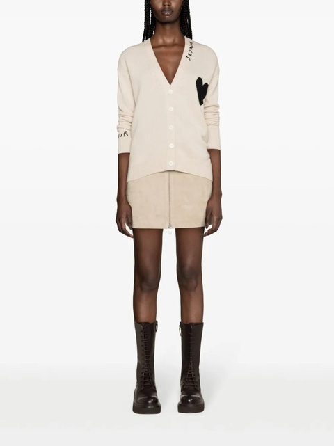 Zadig&Voltaire Mirka heart-embroidered cashmere cardigan - Neutrals - zdjęcie produktu nr 2