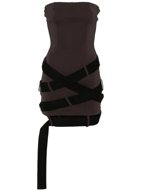 The Attico strap-detail mini dress - Brown - zdjęcie produktu nr 1