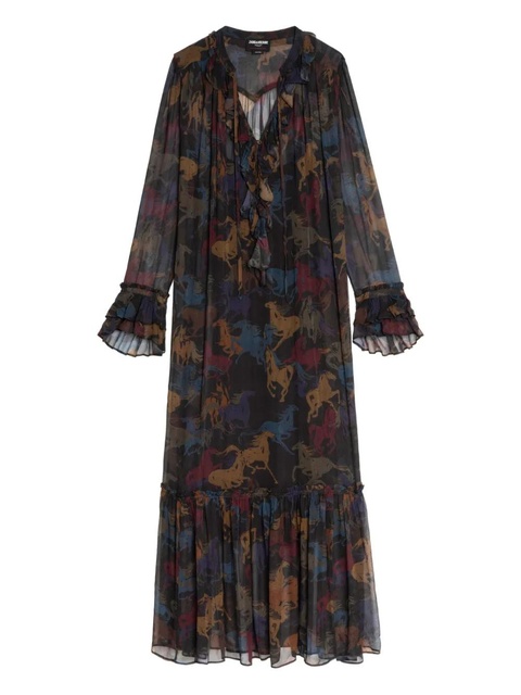 Zadig&Voltaire Ralicel horse-print maxi dress - Brown - zdjęcie produktu nr 1