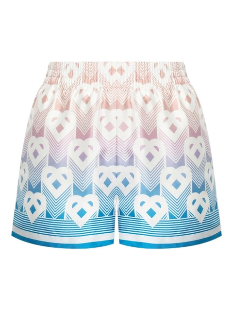 Casablanca monogram-print silk shorts - Blue - zdjęcie produktu nr 1