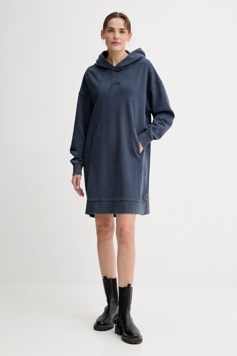 G-Star sukienka bawełniana kolor niebieski mini oversize D27165.D969 - zdjęcie produktu nr 2