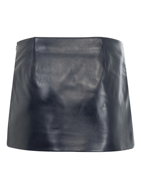 KHAITE Jett leather mini skirt - Blue - zdjęcie produktu nr 2