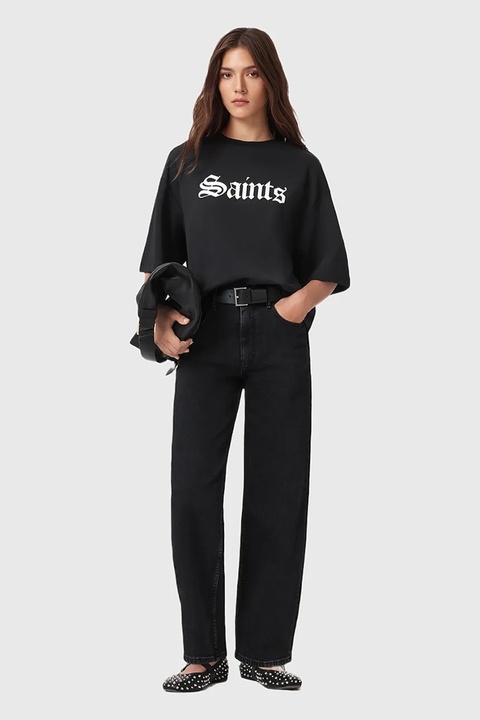 AllSaints t-shirt bawełniany SAINT damski kolor czarny W139JD - zdjęcie produktu nr 2