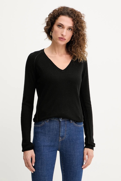 Silvian Heach sweter z domieszką wełny DIEGOROSA damski kolor czarny lekki GPA25242MA - zdjęcie produktu nr 1