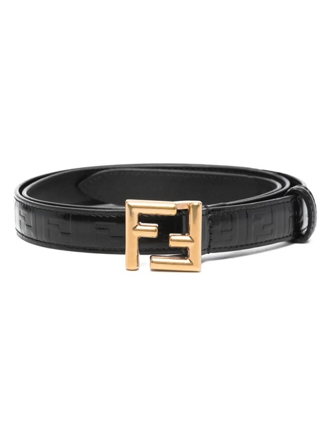 FENDI FF-embossed leather belt - Black - zdjęcie produktu nr 1