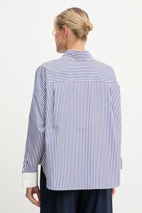 Weekend Max Mara koszula bawełniana ARTURO damska kolor granatowy relaxed z kołnierzykiem klasycznym 2525116042600 - zdjęcie produktu nr 2