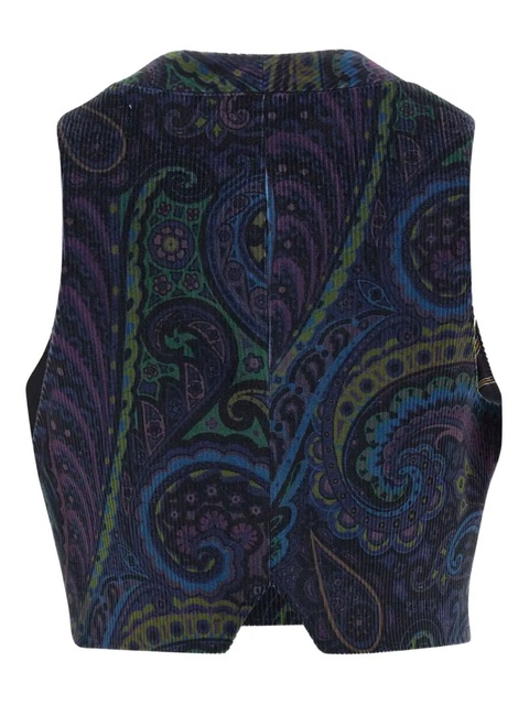 ETRO paisley-print corduroy vest - Blue - zdjęcie produktu nr 1